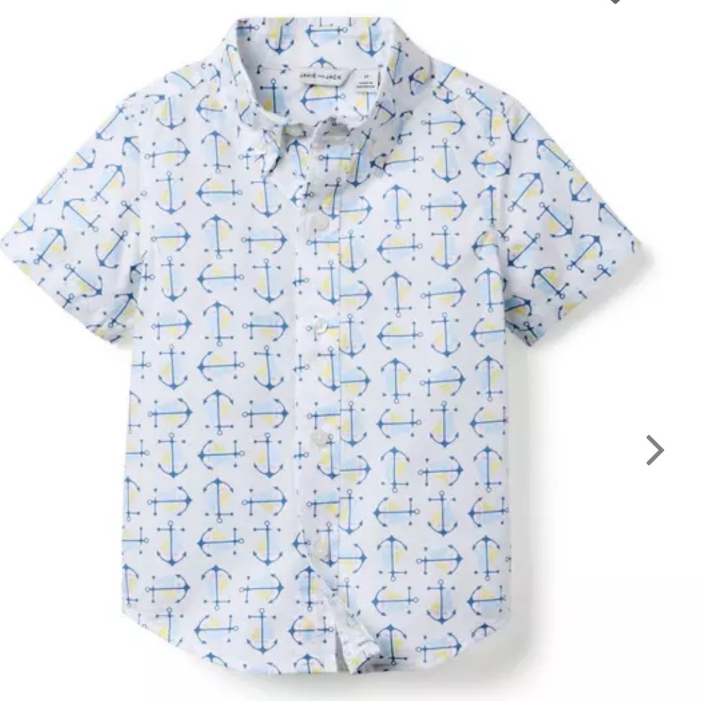 NWT- Janie and Jack Nautical Anchor Summer Shirt